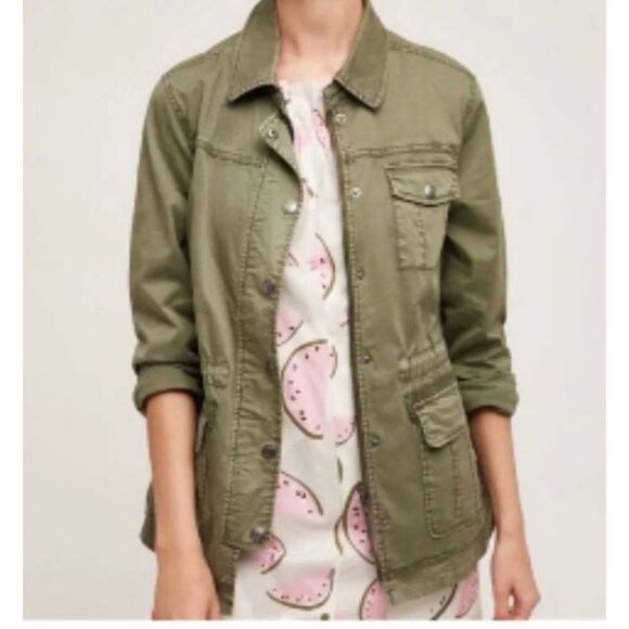 Marrakech Anthropologie Utility Jacket Geneva Military Green sz XS - Picture 1 of 6
